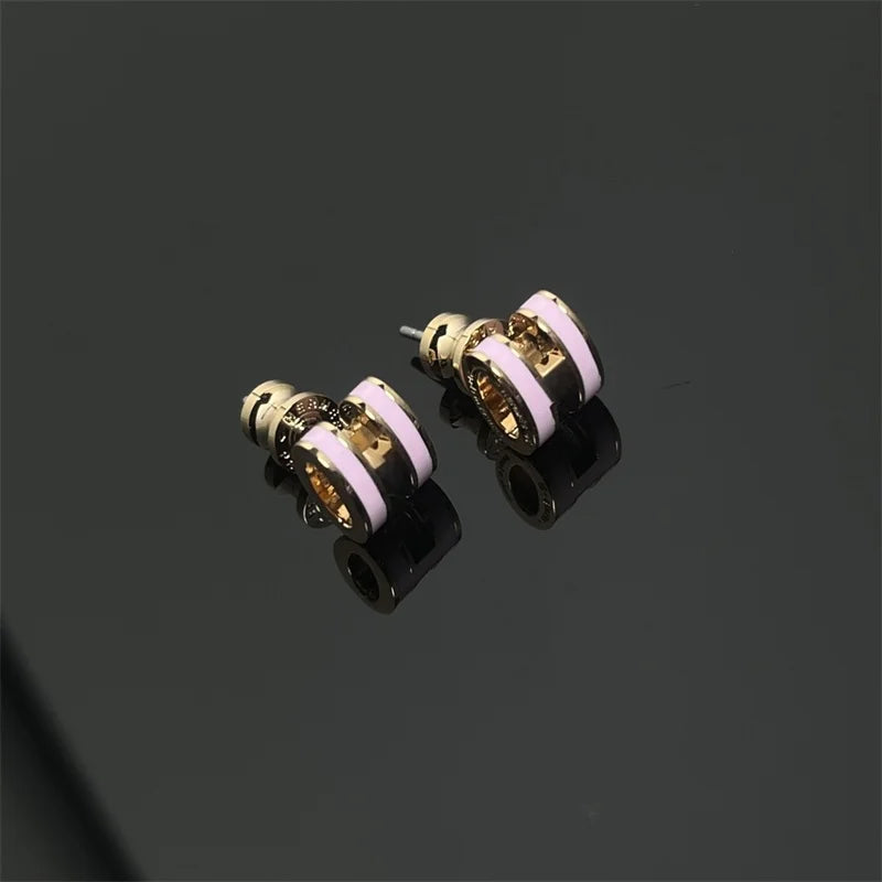 2025 New Fashion Enamel Hoop Earrings for Women Exquisite Versatile Temperament Earrings Gift Jewelry