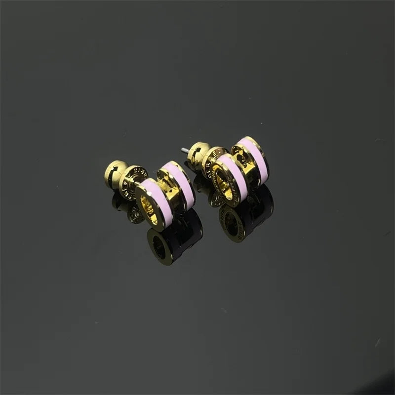 2025 New Fashion Enamel Hoop Earrings for Women Exquisite Versatile Temperament Earrings Gift Jewelry